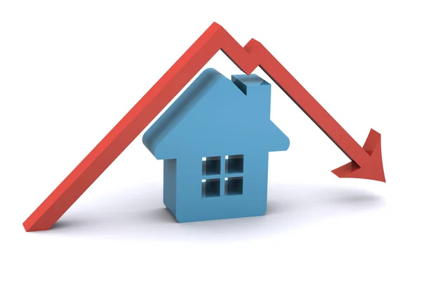 Csökkenő lakásépítési piac — Stock Fotó