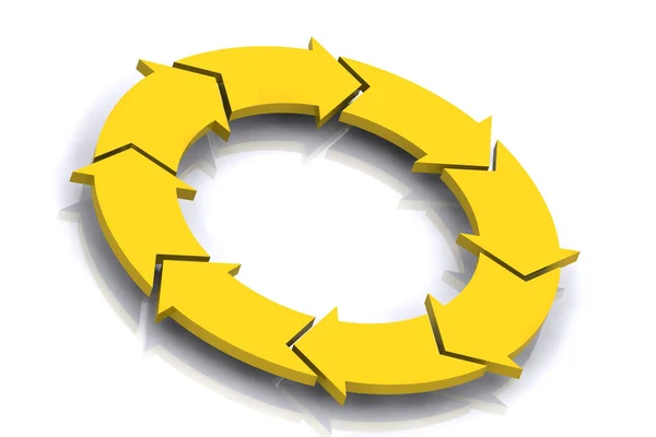Yellow Process Arrow — Stock Photo, Image