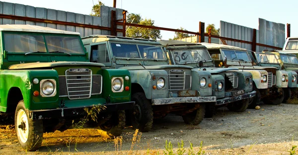 Old land rovers — Stock Photo, Image