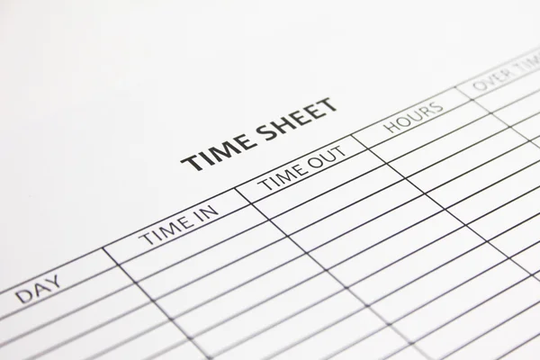 Time Sheet — Stock Photo, Image