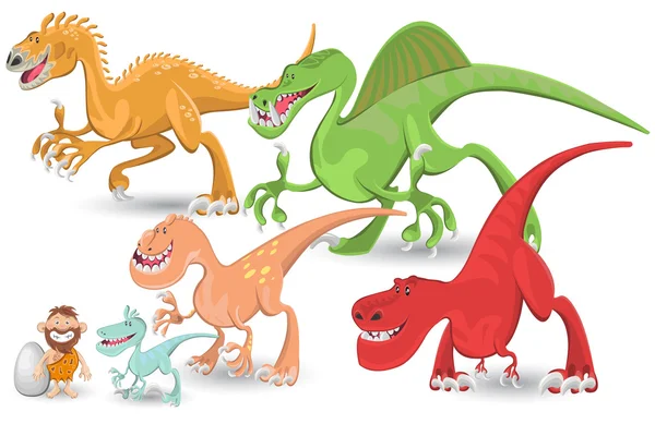 Vleesetende dinosaurussen collectie set — Stockvector