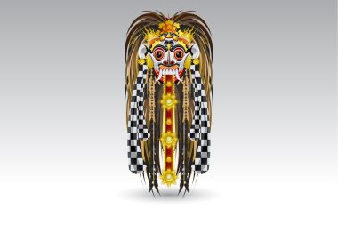 Rangda Leak Traditional Bali Demon Mask clipart