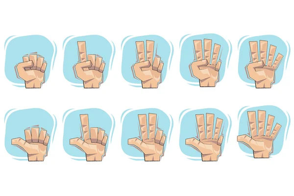 Doodle número de mano iconos de signos — Vector de stock