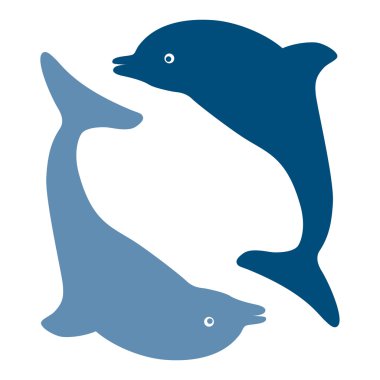 Silhouettes of the dolphins clipart