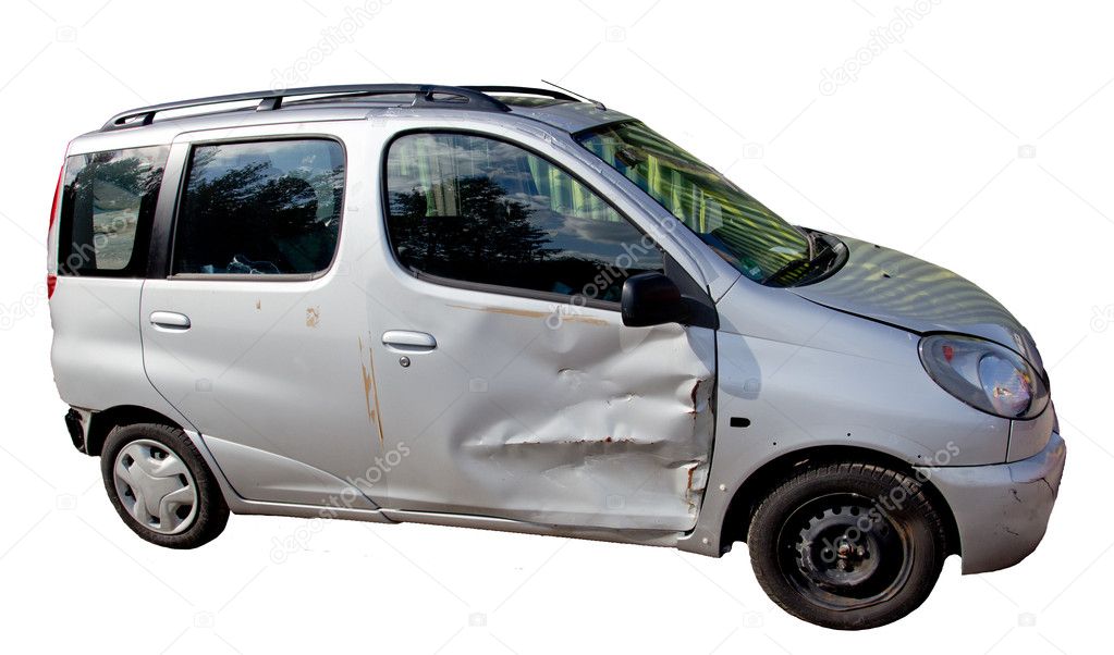 Car after and light accident