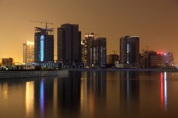 Dubai iş bay gece — Stok fotoğraf