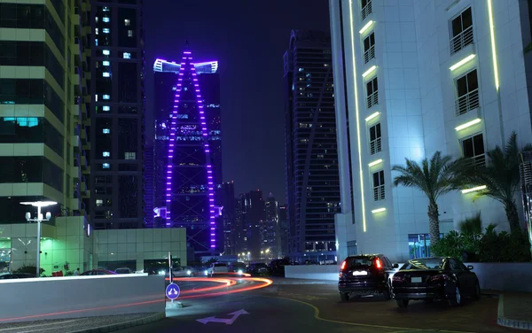 Dubai Jumeirah Torri dei Laghi di notte — Foto Stock