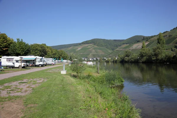 Camp site at the Mosel river, Germany — Stock Photo, Image
