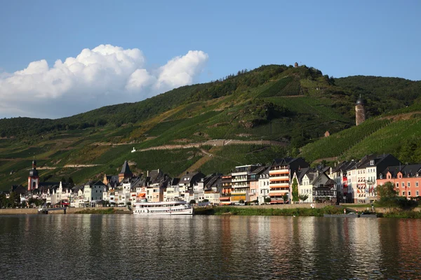 Town Zell at the Mosel river in Germany — Stok fotoğraf