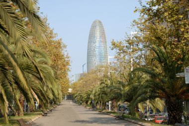 Agbar Tower (Torre Agbar) in Barcelona clipart
