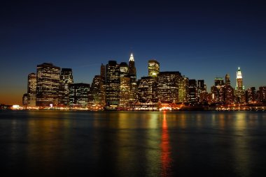 Manhattan skyline at Night clipart