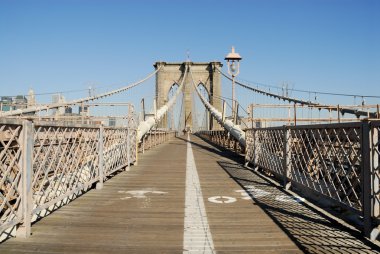 Bike and Pedestrian Lanes on the Brooklyn Bridge, New York clipart