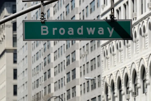 Broadway straat teken in new york city — Stockfoto