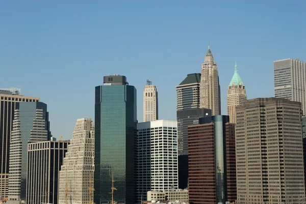 Edifícios no centro de Manhattan, Nova Iorque — Fotografia de Stock