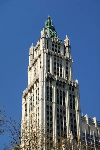 Woolworth budynku w stylu art deco w Nowym Jorku — Zdjęcie stockowe