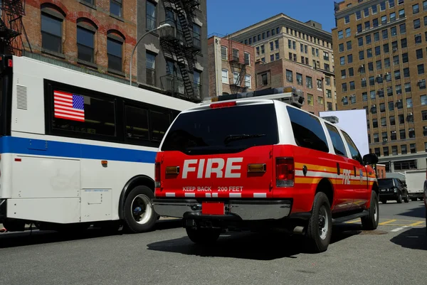 Brandweer auto in new york city — Stockfoto
