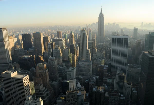 Вид с воздуха на центр Манхэттена, Нью-Йорк — стоковое фото