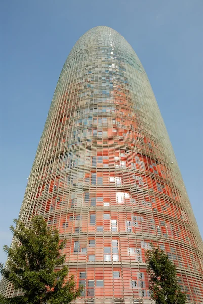 Skyscraper Agbar Tower em Barcelona Espanha — Fotografia de Stock