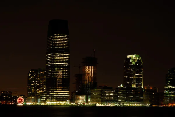 New Jersey Skyline ночью — стоковое фото