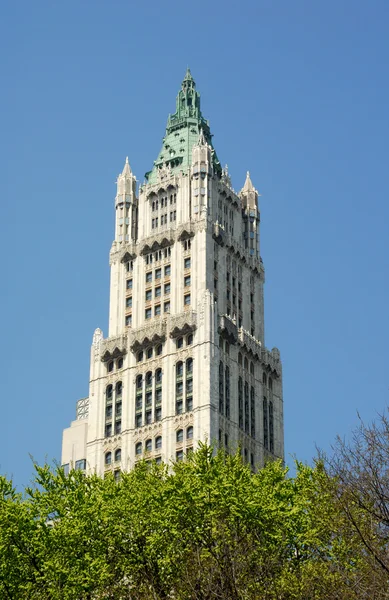 伍尔沃斯在纽约城的装饰艺术风格在大楼的顶部 — 图库照片