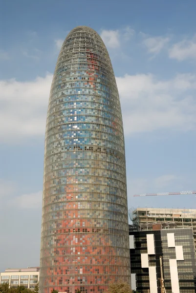 Skyscraper Agbar Tower (Torre Agbar) in Barcelona Spain — Stock Photo, Image