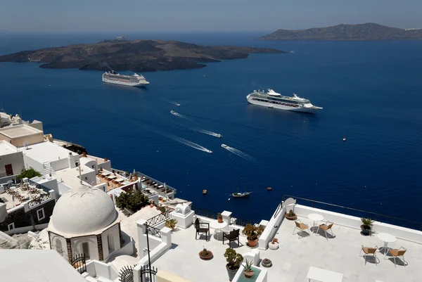Pohled přes ostrovy santorini, Řecko — Stock fotografie