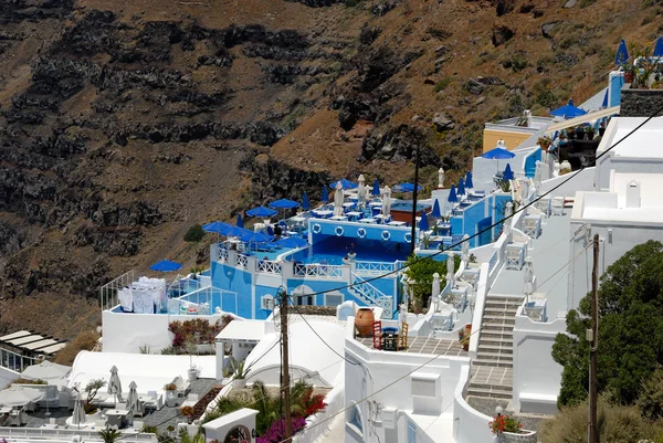 Uitzicht over thira, santorini Griekenland — Stockfoto