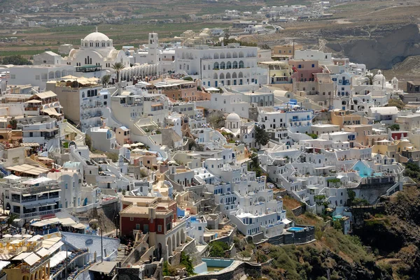 Paisaje urbano de Thira, Santorini Grecia —  Fotos de Stock
