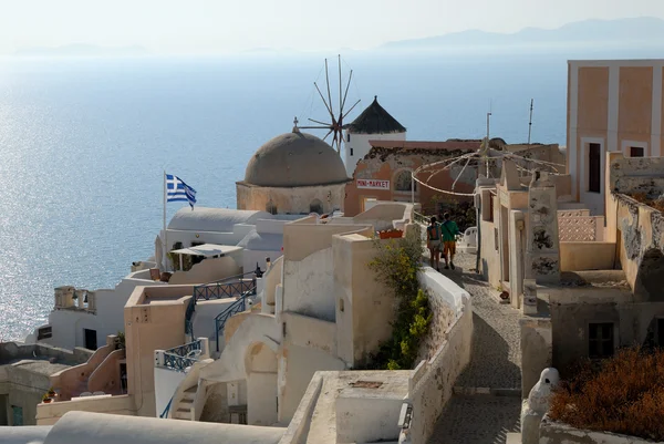 Переглянути над ія, місто на острові Санторіні, у Греції — стокове фото