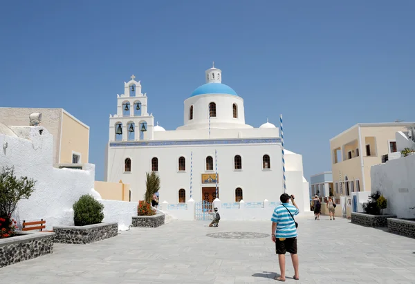 Główny plac w miejscowości oia, Grecja santorini — Zdjęcie stockowe