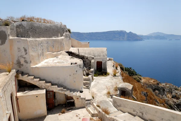 Εγκαταλελειμμένα σπίτια στην Σαντορίνη, Ελλάδα — Φωτογραφία Αρχείου