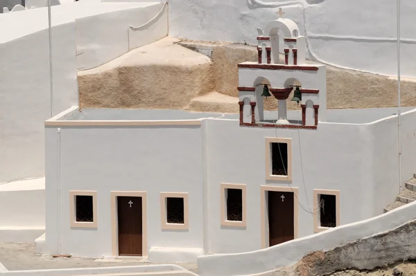 教会在伊亚，在希腊岛圣托里尼岛 — 图库照片