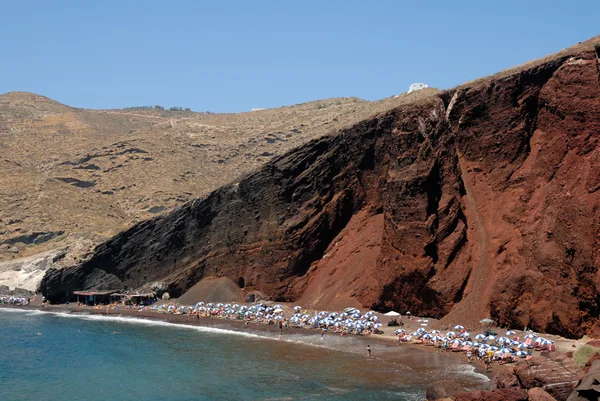 Červená pláž v santorini, Řecko — Stock fotografie
