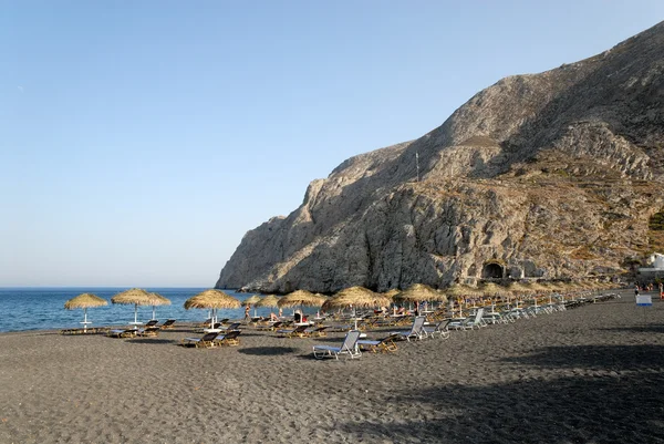 Kamari beach v santorini, Řecko — Stock fotografie