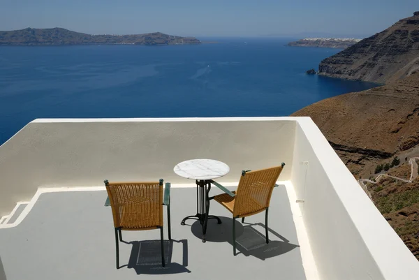 Terrazza a Santorini, Grecia — Foto Stock