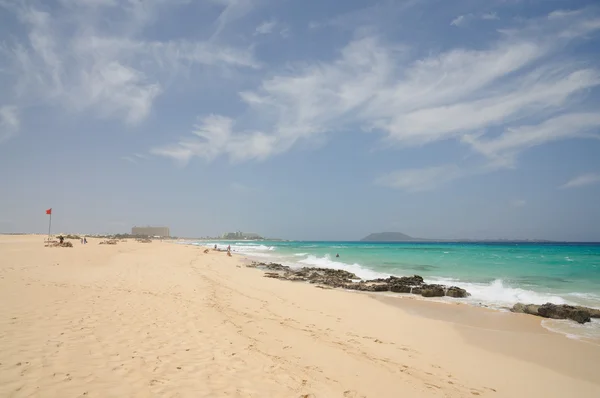 Praia perto de Corralejo, Ilha Canária Fuerteventura, Espanha — Fotografia de Stock