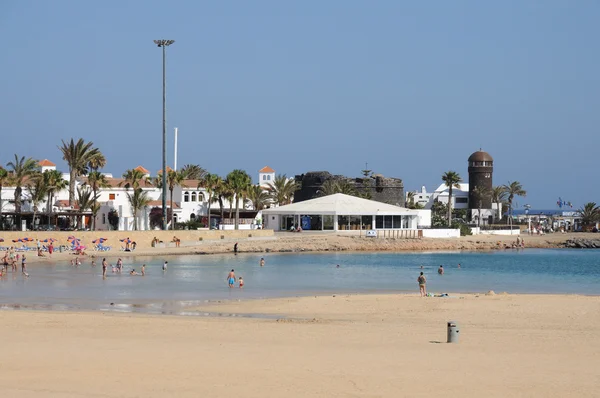 Plaży w caleta de fuste, fuerteventura Hiszpania — Zdjęcie stockowe