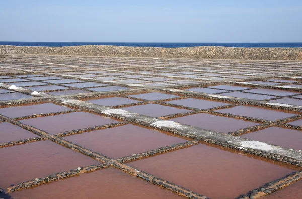 Traditionele zoutoplossing op de Canarische eiland fuerteventura, Spanje — Stockfoto