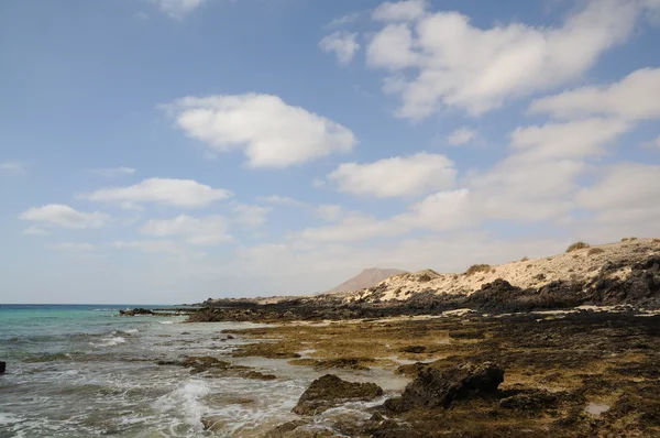 Costa rocciosa sull'isola delle Canarie Fuerteventura, Spagna — Foto Stock