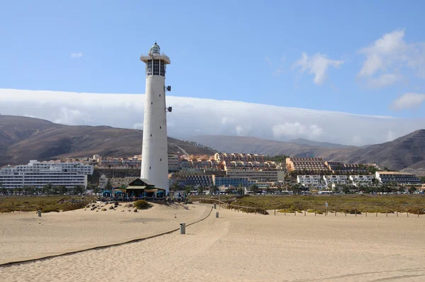 Fyren i jandia playa, fuerteventura, Kanarieöarna Spanien — Stockfoto