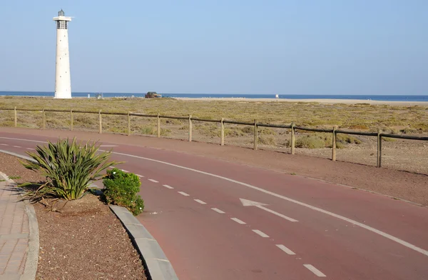 Kaldırım jandia playa, fuerteventura koşu — Stok fotoğraf