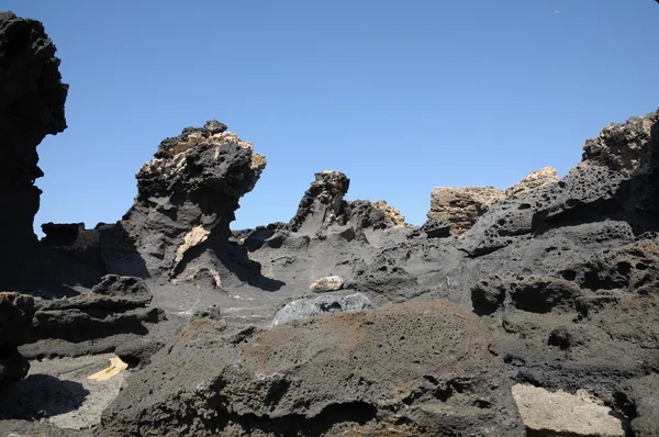 Vulkanische stenen op de Canarische eiland fuerteventura, Spanje — Stockfoto
