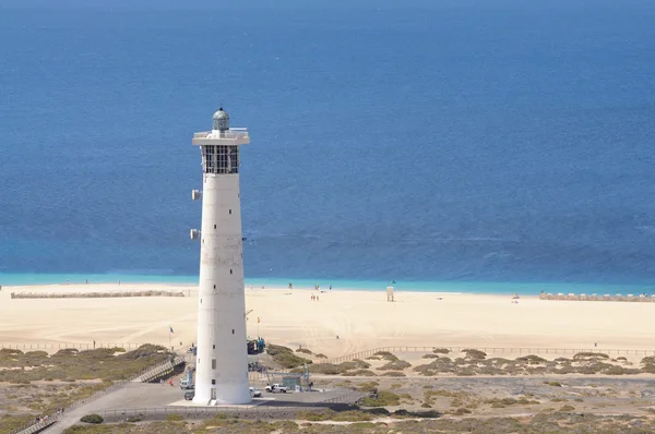 Leuchtturm playa del matorral, jandia playa, fuerteventura spanien — Stockfoto