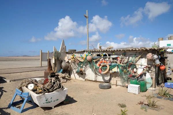 Bakgården av en fiskeby, fuerteventura, Spanien — Stockfoto