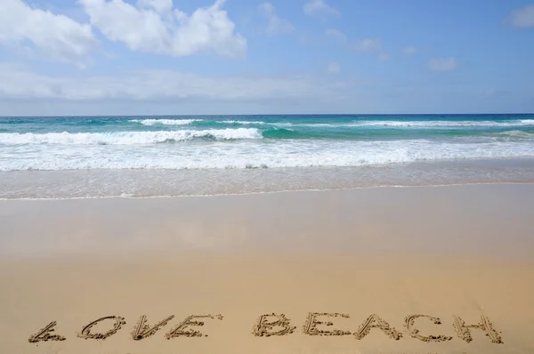 爱海滩。加那利岛富埃特文图拉，西班牙 — 图库照片