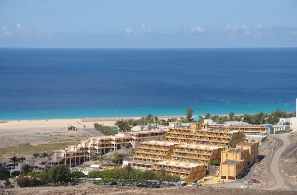 Jandia playa, fuerteventura, sp sahil üzerinde havadan görünümü — Stok fotoğraf