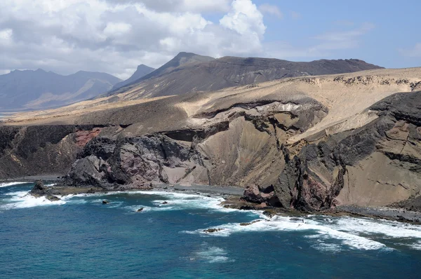 Felsige Westküste der kanarischen Insel Fuerteventura, Spanien — Stockfoto