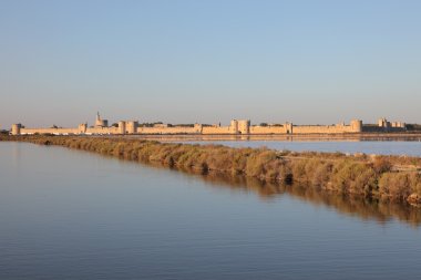 Aigues Mortes, medieval fortified city in the Camargue, southern France clipart