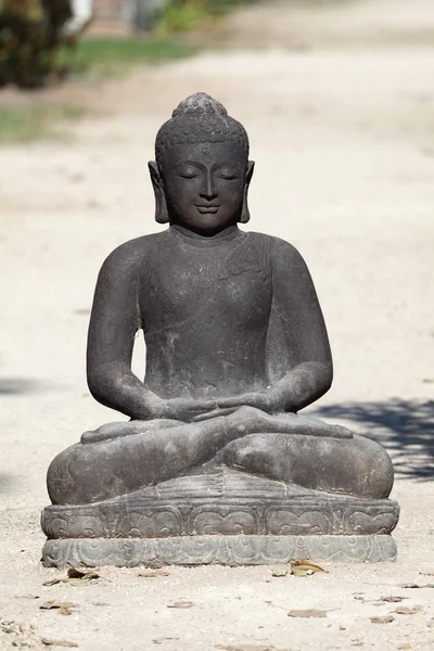Zwart standbeeld van Boeddha — Stockfoto