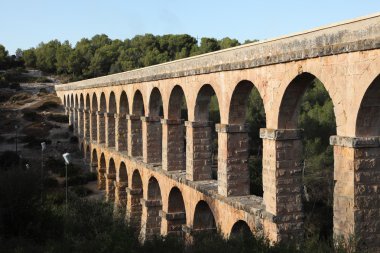 Ancient roman aqueduct in Tarragona, Spain clipart